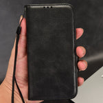 Til Samsung Galaxy A54 5G Anti-Drop PU-læderpung, beskyttende telefoncover med præget trekantmønster, standfunktion og håndrem