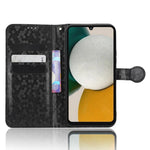 For Samsung Galaxy A34 5G Dot Pattern Imprinted Phone Cover PU Leather Shockproof Wallet Stand Cover with Strap