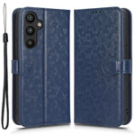 For Samsung Galaxy A34 5G Dot Pattern Imprinted Phone Cover PU Leather Shockproof Wallet Stand Cover with Strap