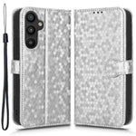 For Samsung Galaxy A34 5G Dot Pattern Imprinted Phone Cover PU Leather Shockproof Wallet Stand Cover with Strap