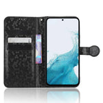 For Samsung Galaxy A54 5G Shockproof Wallet Stand Dot Pattern Imprinted Phone Cover PU Leather Case with Strap