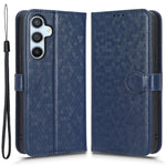 For Samsung Galaxy A54 5G Shockproof Wallet Stand Dot Pattern Imprinted Phone Cover PU Leather Case with Strap