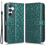 For Samsung Galaxy A54 5G Shockproof Wallet Stand Dot Pattern Imprinted Phone Cover PU Leather Case with Strap