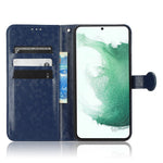 For Samsung Galaxy S23+ Mobile Phone Cover Dot Pattern Imprinted PU Leather Anti-Scratch Wallet Stand Case with Strap