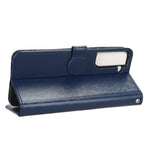 For Samsung Galaxy S23+ Mobile Phone Cover Dot Pattern Imprinted PU Leather Anti-Scratch Wallet Stand Case with Strap