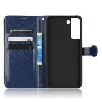 For Samsung Galaxy S23+ Mobile Phone Cover Dot Pattern Imprinted PU Leather Anti-Scratch Wallet Stand Case with Strap