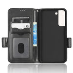 For Samsung Galaxy S23+ Cell Phone Case Imprinted Triangle Pattern Phone Cover PU Leather Wallet with Wrist Strap