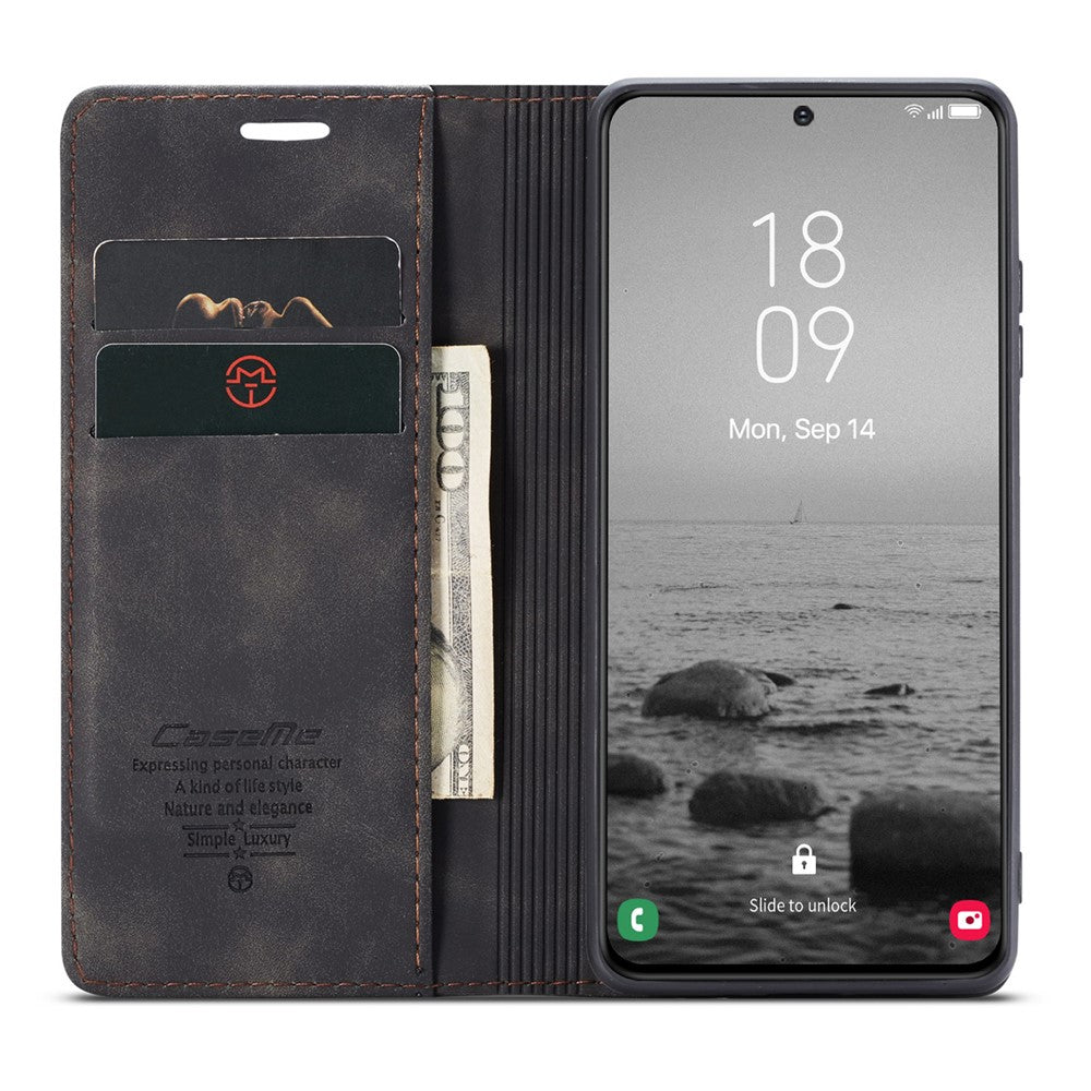 CASEME 013-serien til Samsung Galaxy S23 stativfunktion PU-læderpung cover magnetisk selvabsorberende telefoncover