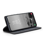 CASEME 013 Series For Samsung Galaxy S23 Stand Function PU Leather Wallet Case Magnetic Auto-absorbed Phone Case