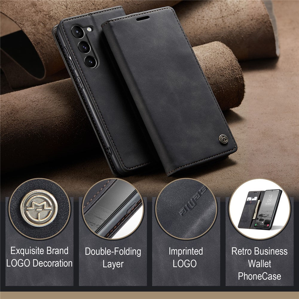 CASEME 013-serien til Samsung Galaxy S23 stativfunktion PU-læderpung cover magnetisk selvabsorberende telefoncover
