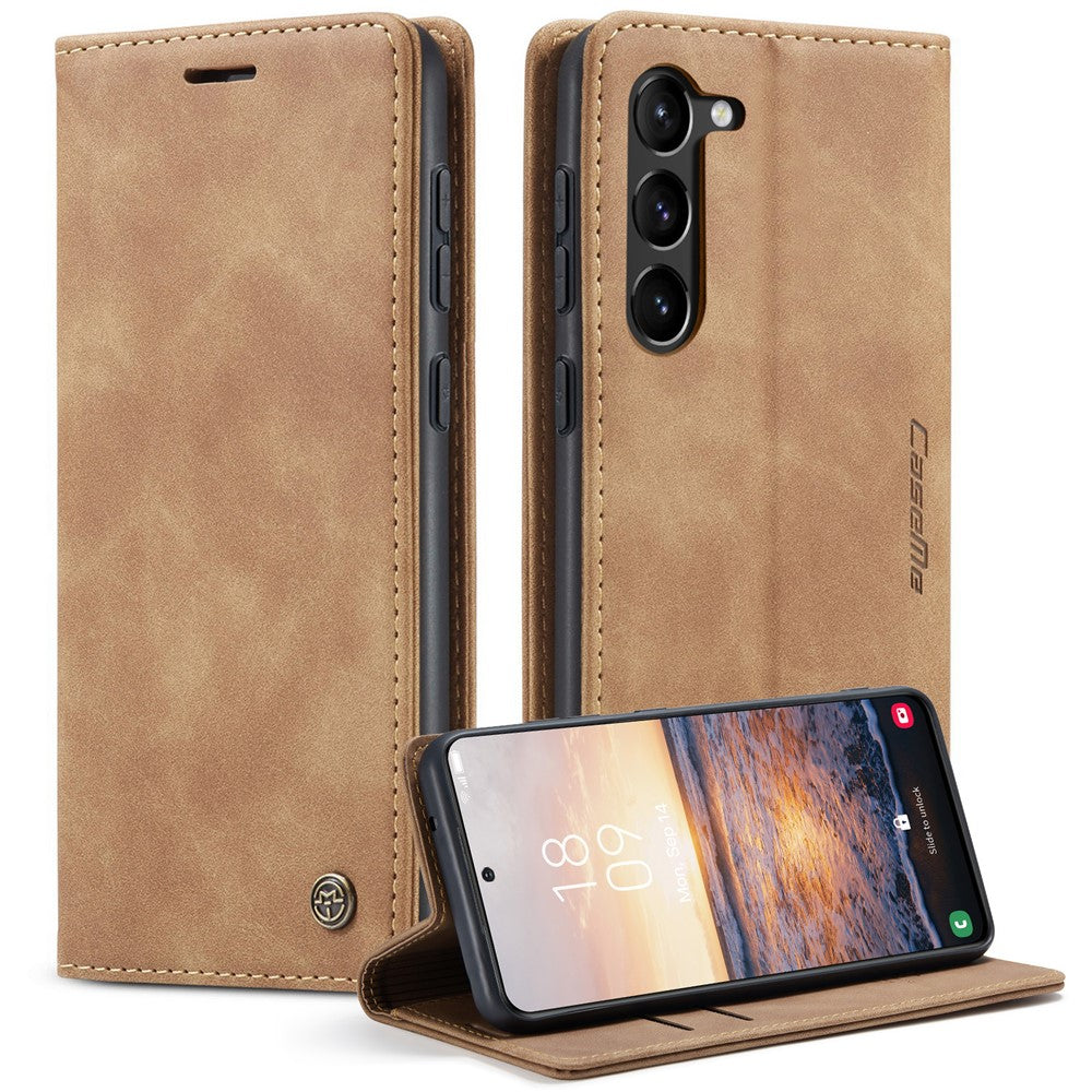 CASEME 013-serien til Samsung Galaxy S23 stativfunktion PU-læderpung cover magnetisk selvabsorberende telefoncover