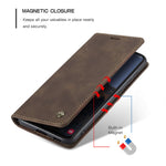 CASEME 013-serien för Samsung Galaxy S23+, stativfunktion, PU-läder, plånboksfodral, fullt skydd, magnetiskt, självabsorberande mobilfodral