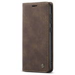 CASEME 013 Series For Samsung Galaxy S23+ Stand Function PU Leather Wallet Case Full Protection Magnetic Auto-absorbed Phone Case