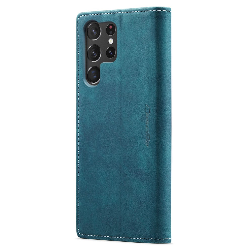 CASEME 013-serien til Samsung Galaxy S23 Ultra Stativfunktion Fuldindpakket PU-læderpungcover Magnetisk automatisk absorberende telefoncover
