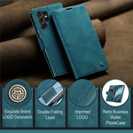 CASEME 013-serien til Samsung Galaxy S23 Ultra Stativfunktion Fuldindpakket PU-læderpungcover Magnetisk automatisk absorberende telefoncover