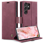 CASEME 013-serien til Samsung Galaxy S23 Ultra Stativfunktion Fuldindpakket PU-læderpungcover Magnetisk automatisk absorberende telefoncover