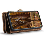 CASEME 008 Series for Samsung Galaxy S23 Multi-Functional PU Leather Foldable Stand Cover Detachable Magnetic Zipper Wallet Case
