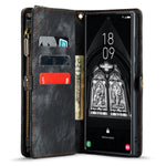 CASEME multifunktionelt justerbart folio-etui i PU-læder med stativ, foldbart, aftageligt, magnetisk, med lynlås og pung, 008-serien, til Samsung Galaxy S23 Ultra