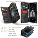 CASEME 008-serien för Samsung Galaxy S23 Ultra multifunktionellt PU-läder justerbart stativ fällbart fodral avtagbart magnetiskt dragkedja plånboksfodral