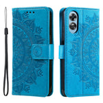 Mobile Phone Case for Oppo A58 5G, Imprinted Mandala Flower Pattern Wallet Stand Phone Cover with Strap