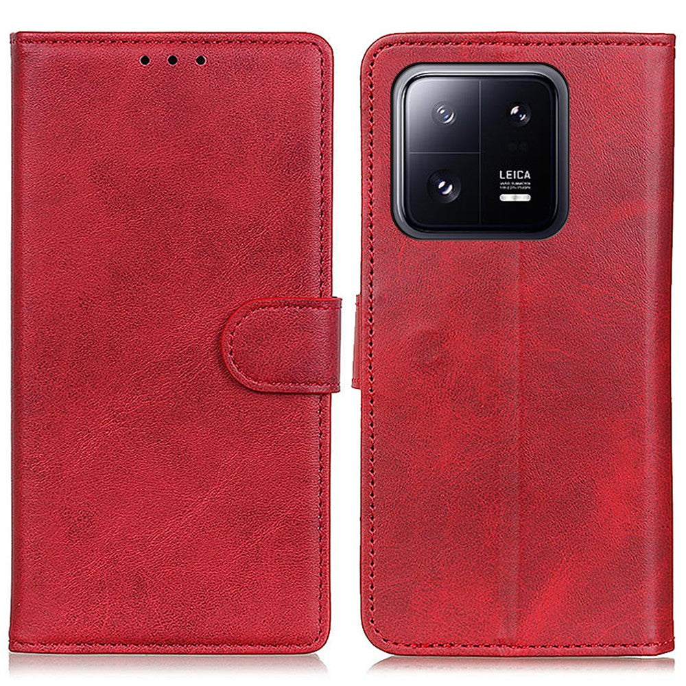 For Xiaomi 13 Pro 5G Full Protection Cowhide Texture Wallet Stand PU Leather Phone Case Magnetic Clasp Phone Cover