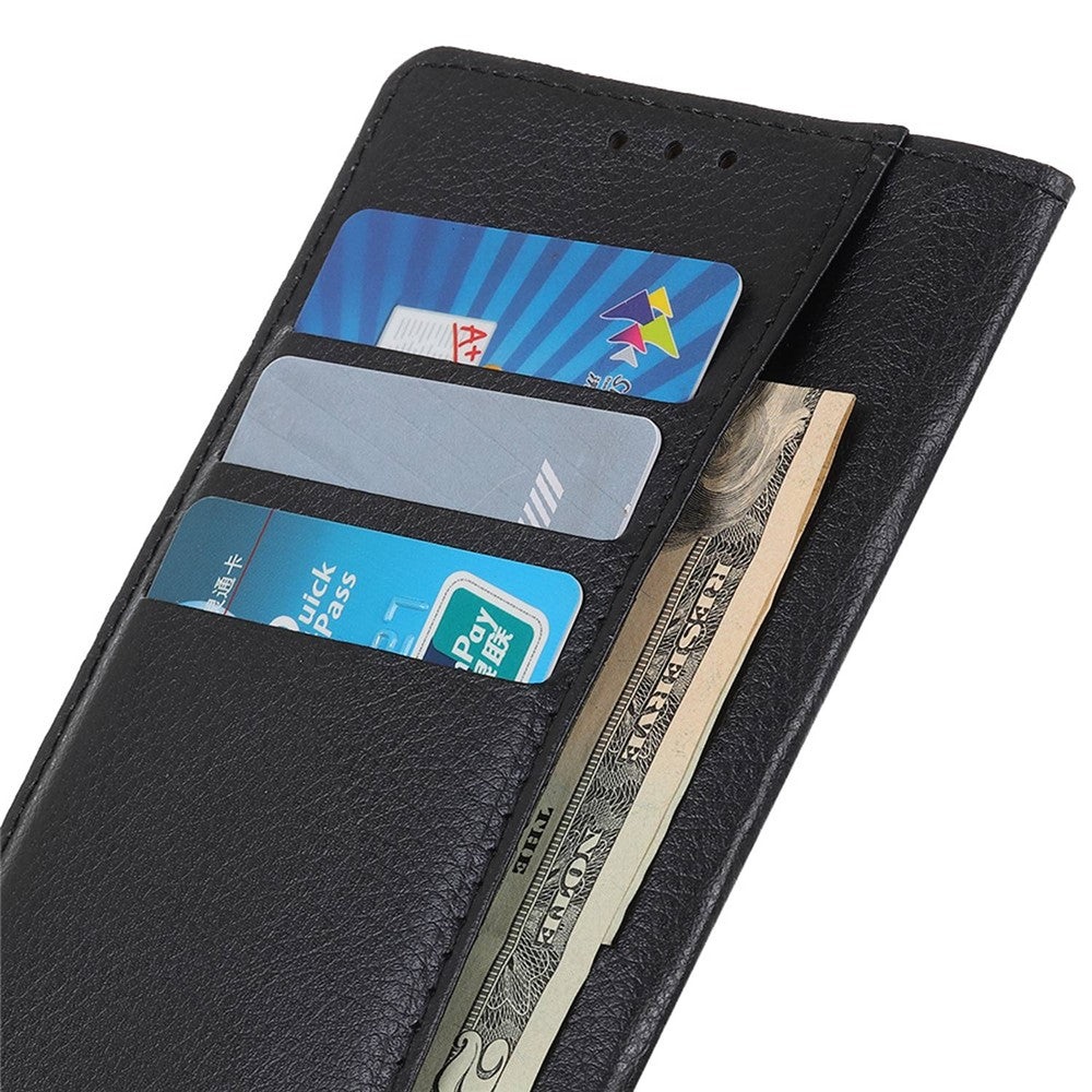 Litchi Texture Phone Case for Xiaomi 13 5G, PU Leather Shockproof Viewing Stand Wallet Cover
