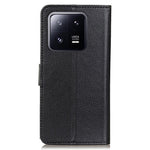 Litchi Texture Phone Case for Xiaomi 13 5G, PU Leather Shockproof Viewing Stand Wallet Cover