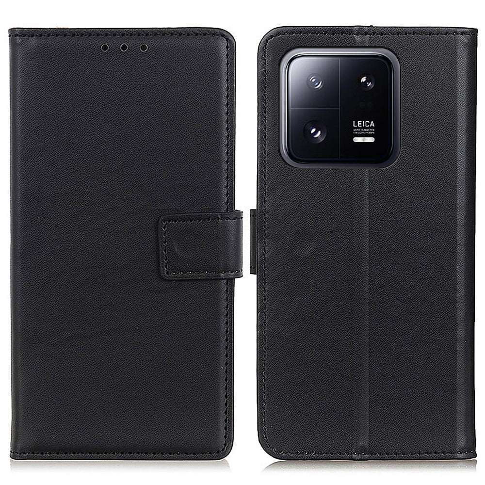 For Xiaomi 13 5G Full Protection Textured PU Leather Phone Case Anti-drop Cover Foldable Stand Design Wallet
