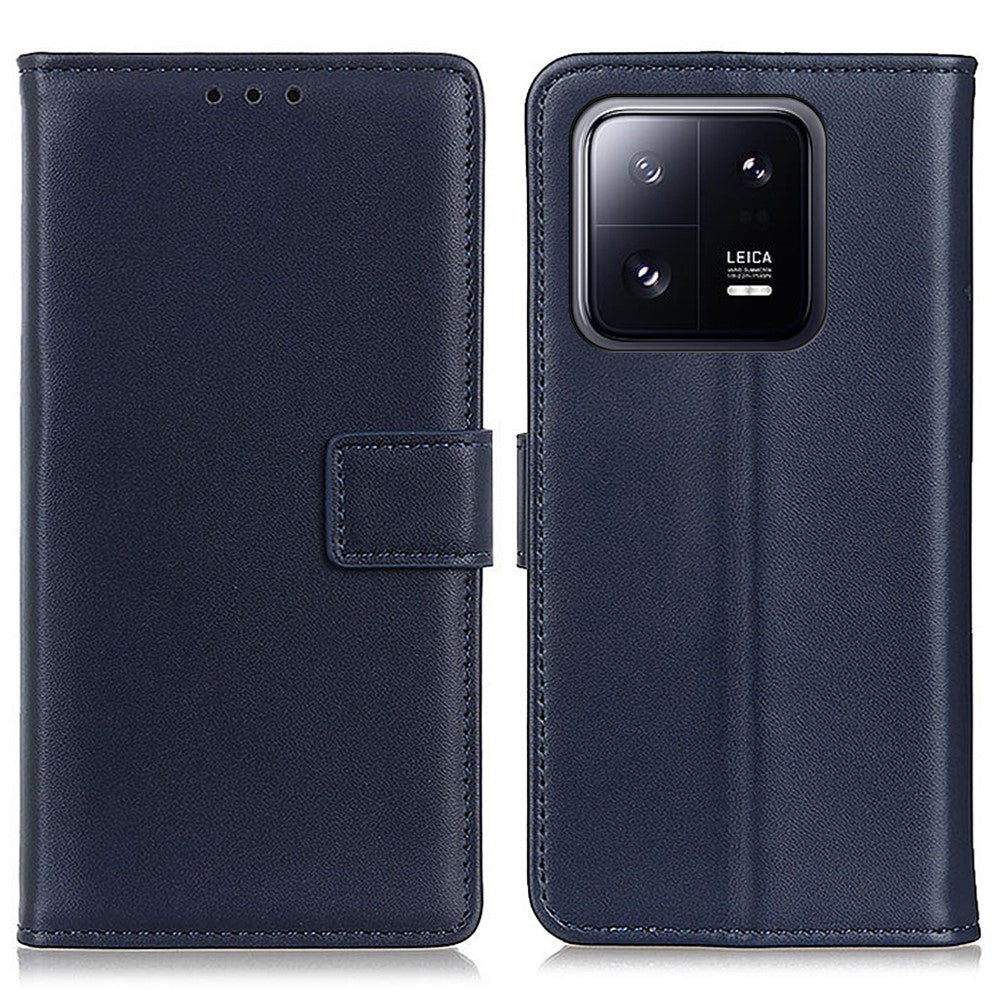 Xiaomi 13 5G Fullt skydd Texturerat PU-lädermobilskal Anti-fall-fodral Hopfällbart stativdesign Plånbok