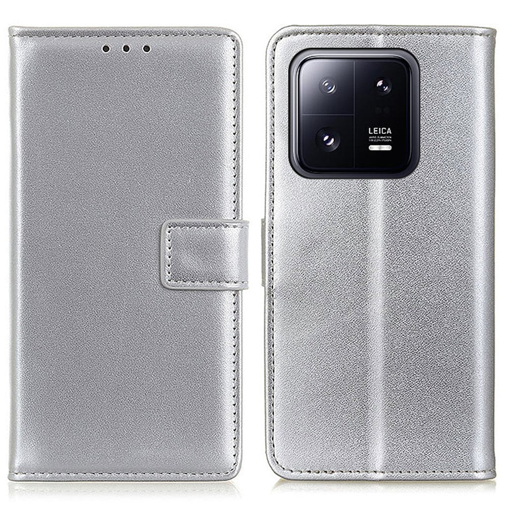 Xiaomi 13 5G Fullt skydd Texturerat PU-lädermobilskal Anti-fall-fodral Hopfällbart stativdesign Plånbok