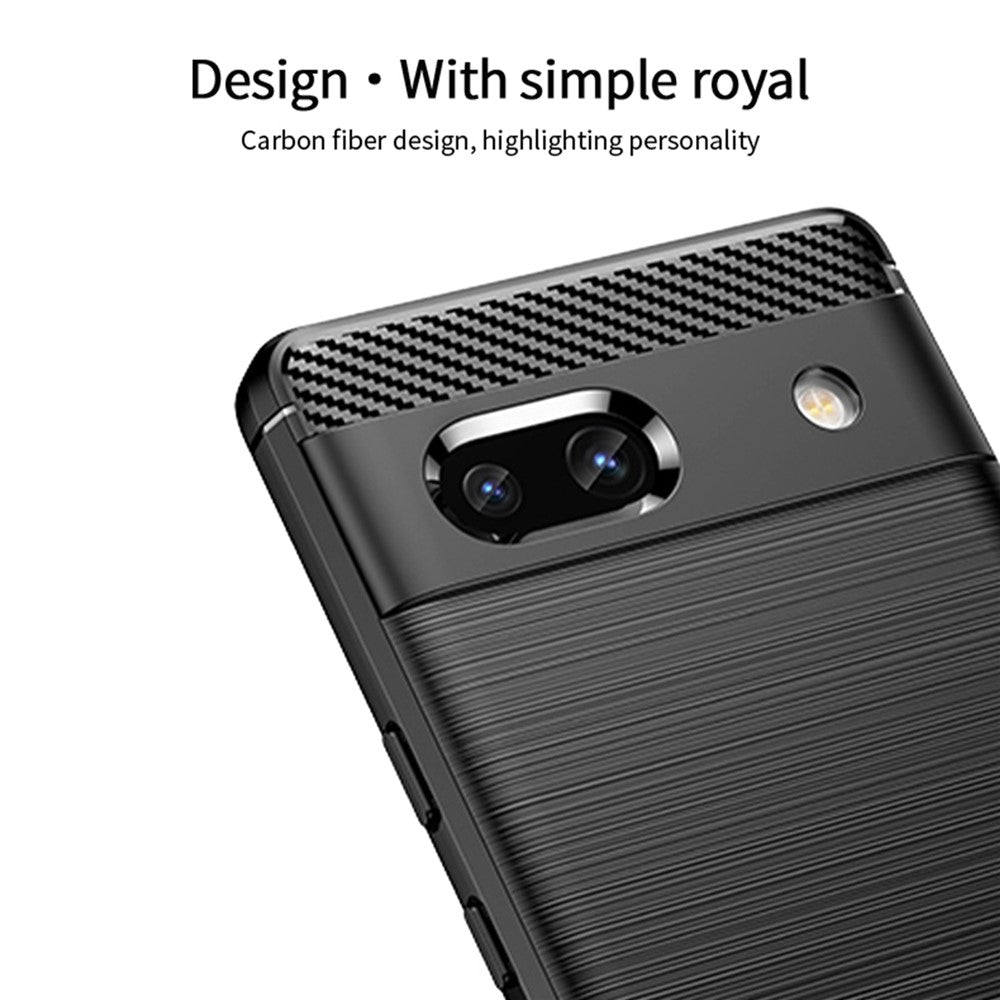 MOFI JK TPU Series-1 for Google Pixel 7a Drop-proof Phone Case Carbon Fiber Brushed TPU Scratch-resistant Phone Back Cover