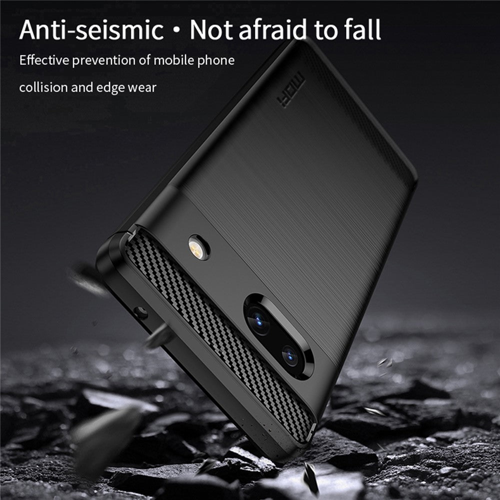 MOFI JK TPU Series-1 for Google Pixel 7a Drop-proof Phone Case Carbon Fiber Brushed TPU Scratch-resistant Phone Back Cover