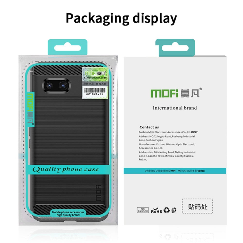MOFI JK TPU Series-1 for Google Pixel 7a Drop-proof Phone Case Carbon Fiber Brushed TPU Scratch-resistant Phone Back Cover
