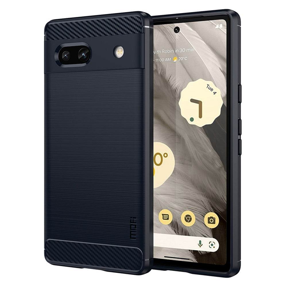 MOFI JK TPU Series-1 for Google Pixel 7a Drop-proof Phone Case Carbon Fiber Brushed TPU Scratch-resistant Phone Back Cover