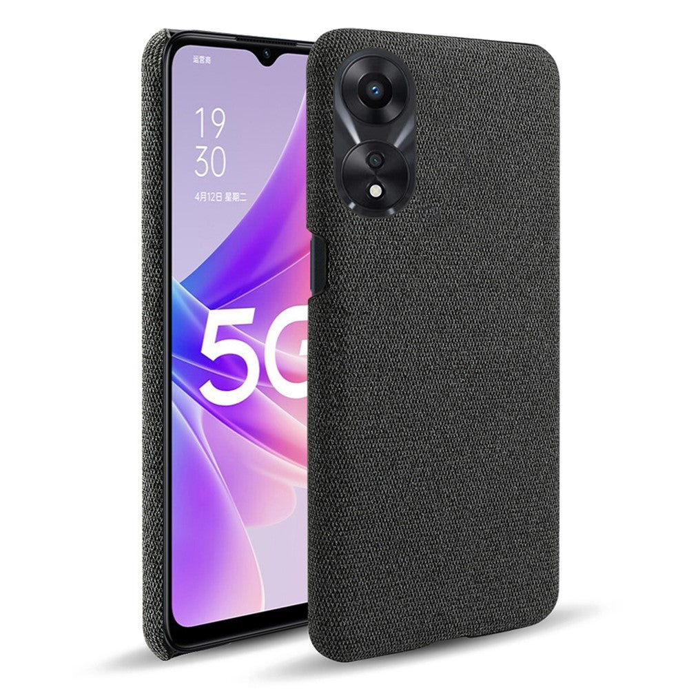 Ultratunt smartphone-skal för Oppo A58 5G, fallskyddande enfärgat hårt PC-tygsstrukturskyddande mobilskal