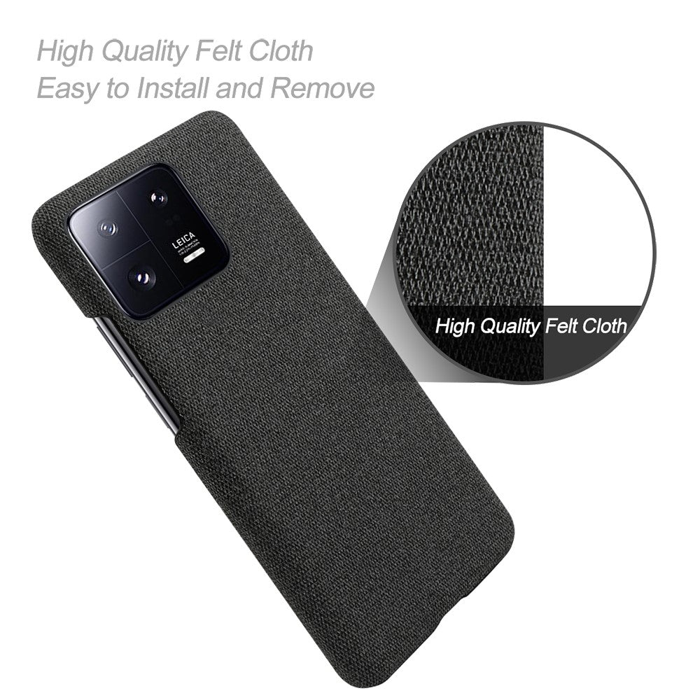 Shockproof Phone Case For Xiaomi 13 Pro 5G, Solid Color Hard PC Cloth Texture Mobile Phone Cover