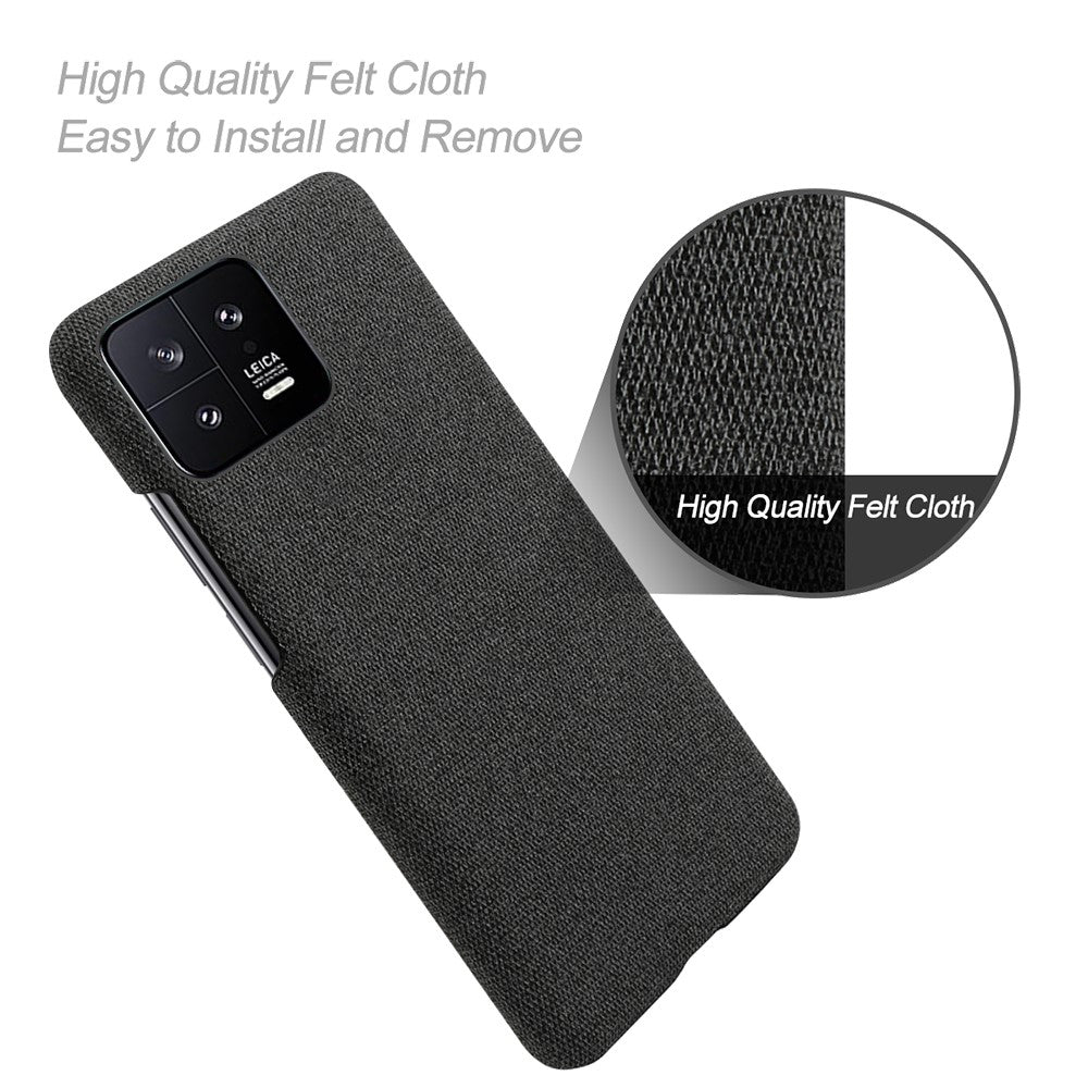 For Xiaomi 13 5G Non-slip Protective Smartphone Case Solid Color Hard PC Cloth Texture Phone Cover
