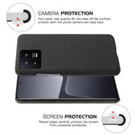 For Xiaomi 13 5G Non-slip Protective Smartphone Case Solid Color Hard PC Cloth Texture Phone Cover