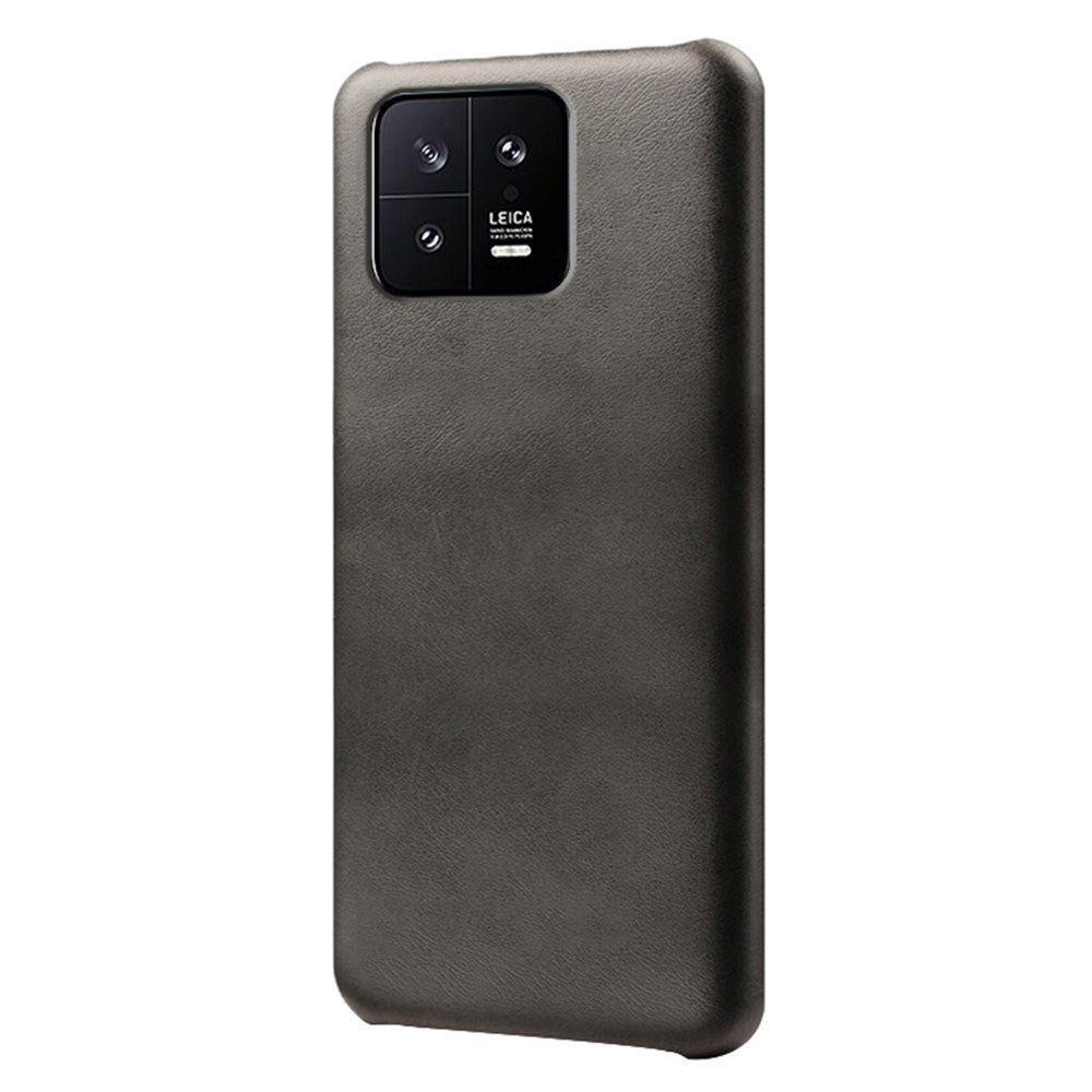 For Xiaomi 13 5G Calf Textured PU Leather Coated PC Drop-proof Phone Cover Protective Back Case
