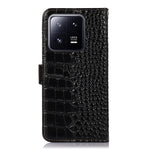 For Xiaomi 13 Pro 5G RFID Blocking Stand Wallet Protective Smartphone Case Crocodile Texture Genuine Cowhide Leather Cell Phone Cover