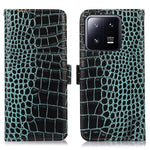 For Xiaomi 13 Pro 5G RFID Blocking Stand Wallet Protective Smartphone Case Crocodile Texture Genuine Cowhide Leather Cell Phone Cover