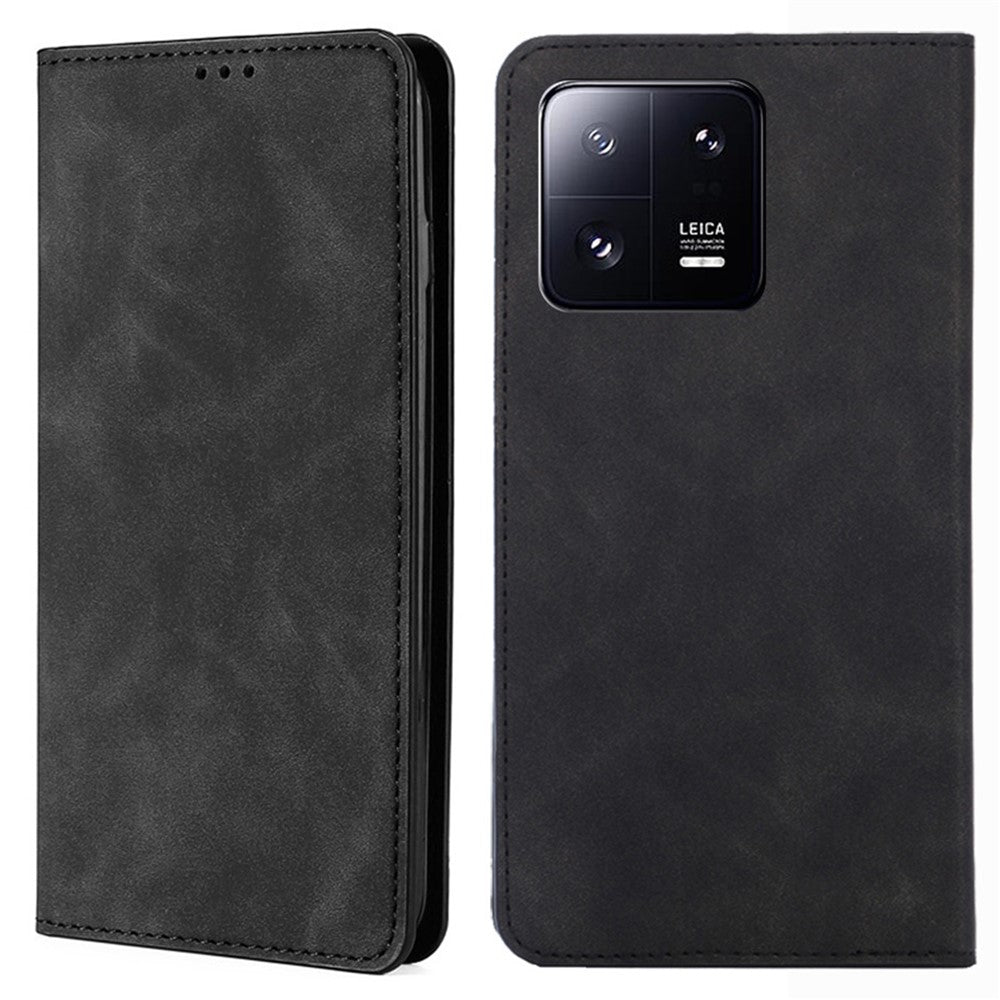 Xiaomi 13 Pro 5G magnetisk flip-mobilcover af hudvenligt PU-læder + TPU med kortholder og stativ