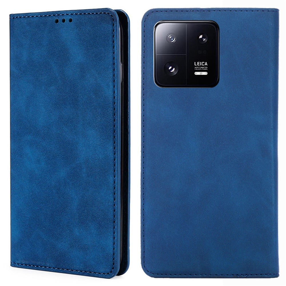 Xiaomi 13 Pro 5G magnetisk flip-mobilcover af hudvenligt PU-læder + TPU med kortholder og stativ