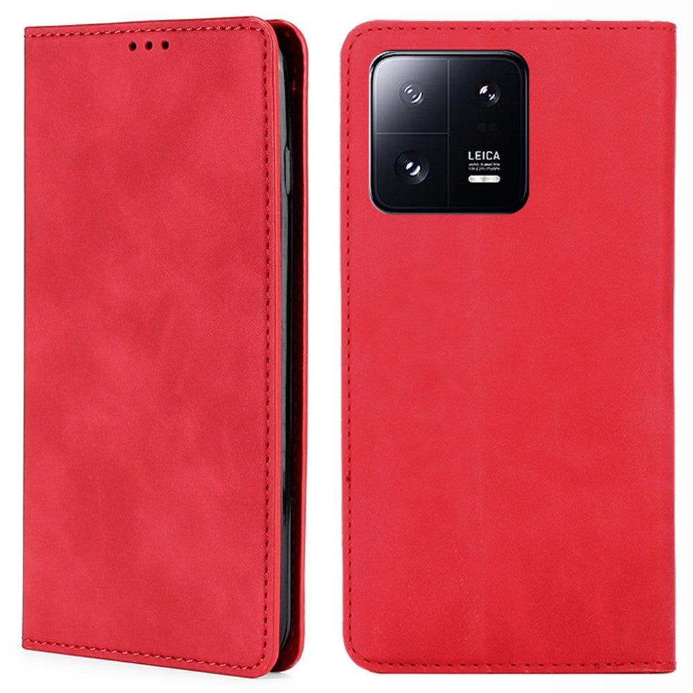 Xiaomi 13 Pro 5G magnetisk flip-mobilcover af hudvenligt PU-læder + TPU med kortholder og stativ