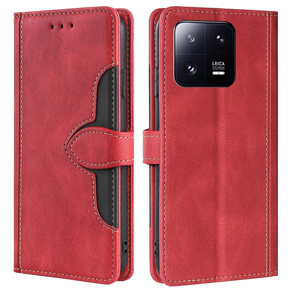 For Xiaomi 13 Pro 5G Cell Phone Cover Straw Hat Pattern PU Leather Phone Case Skin-touch Feeling Scratch-resistant Stand Wallet