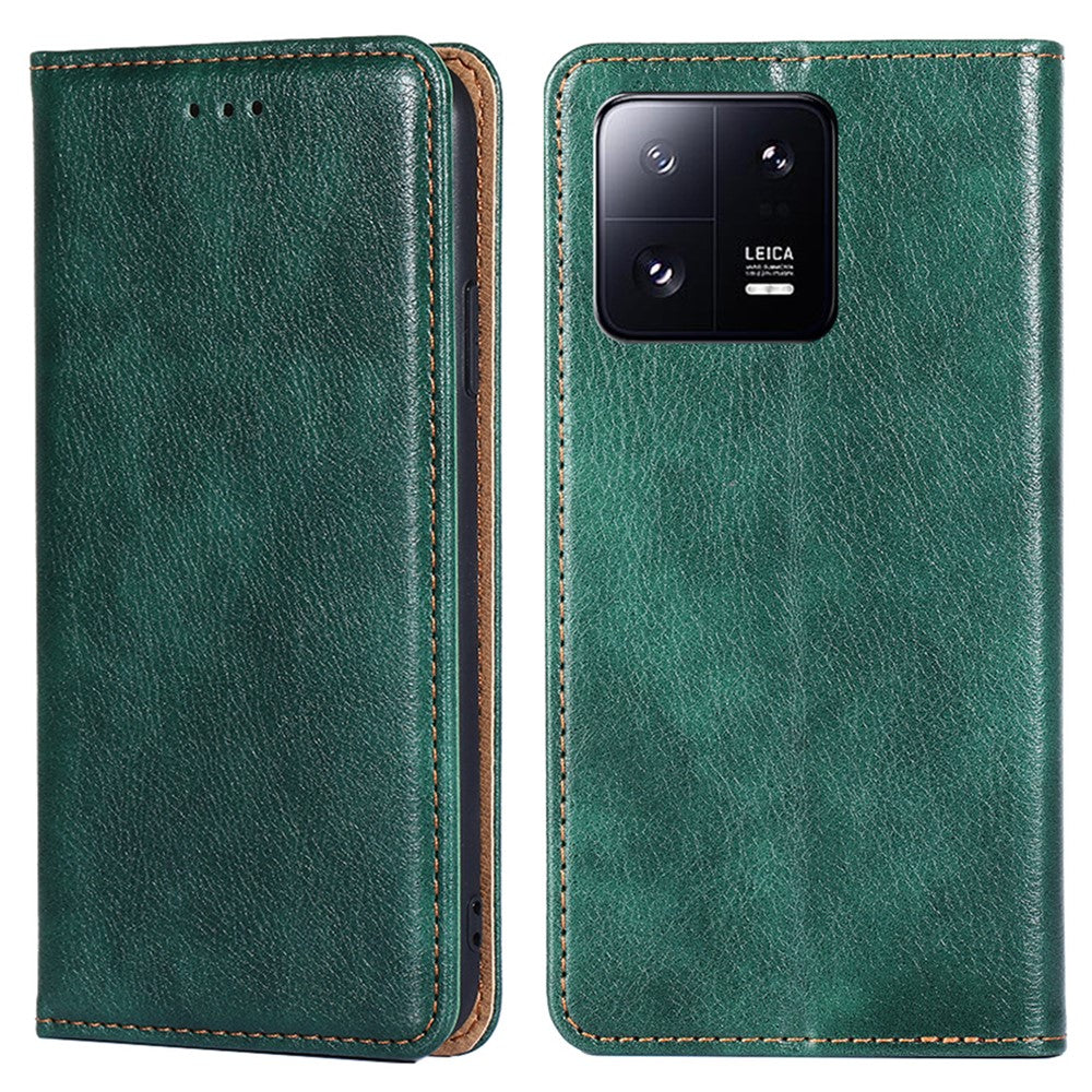 For Xiaomi 13 Pro 5G Wallet PU Leather Magnetic Auto-closing Protective Cover Anti-Scratch Foldable Stand Phone Case