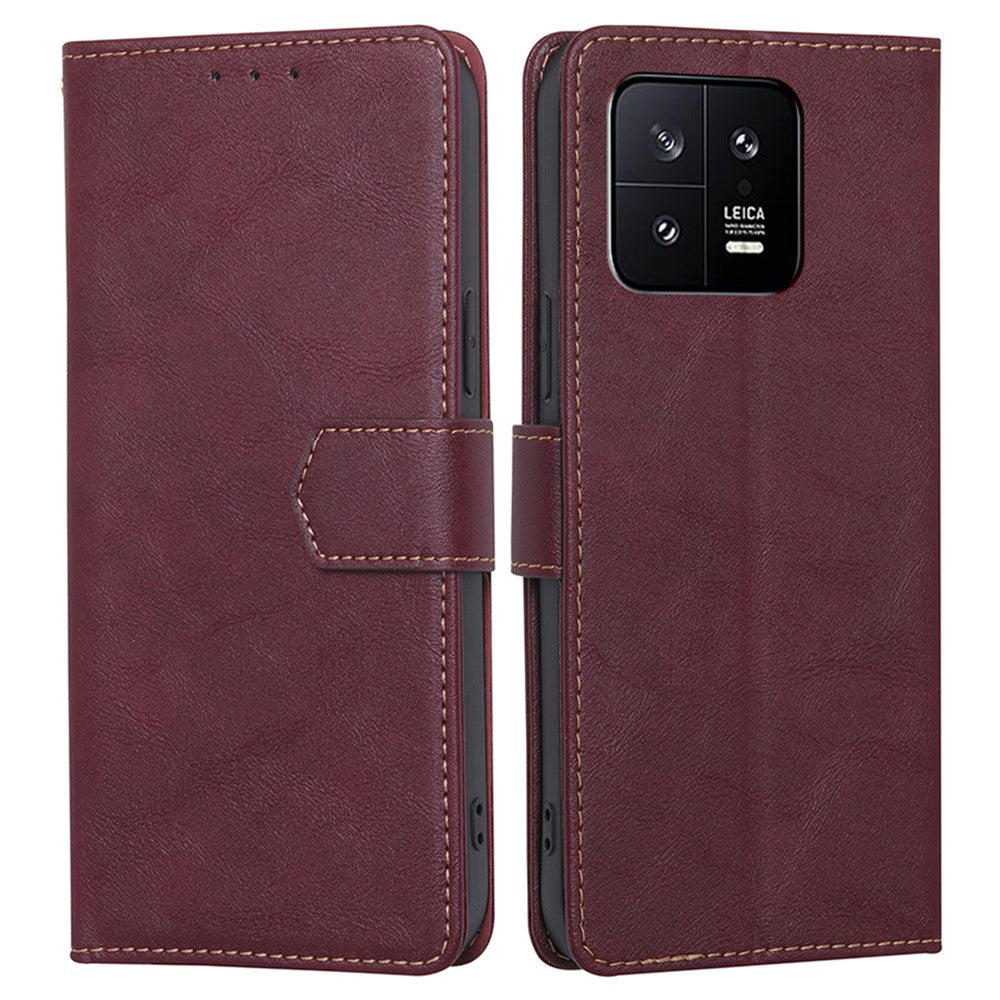 Xiaomi 13 5G Reptåligt PU-läder Stativplånbok RFID-blockerande mobilfodral Kohudtextur Stötsäkert mobilfodral
