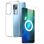 NORTHJO For Xiaomi 12T Pro 5G 2-in-1 Shockproof Soft TPU Protective Phone Back Cover + Ultra Clear Tempered Glass Screen Protector