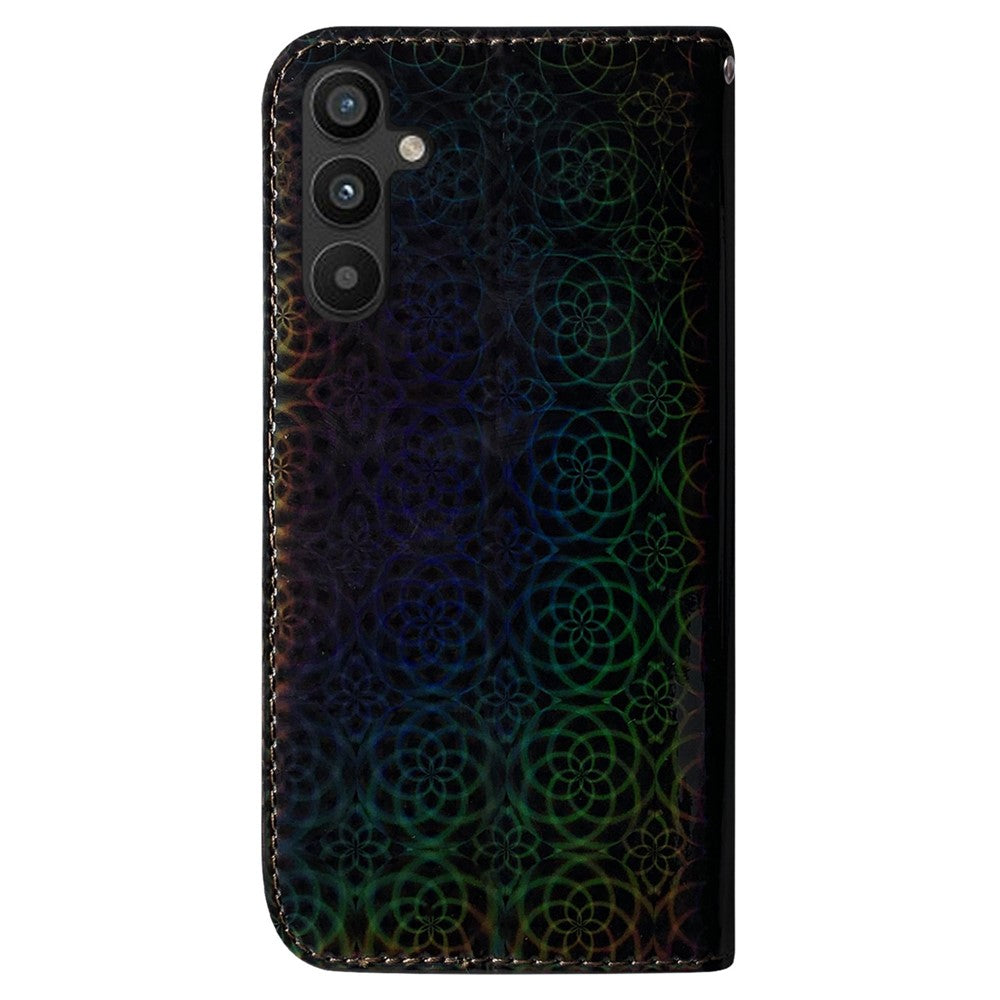 Til Samsung Galaxy A54 5G PU Læder Dazzling Flower Pattern Stødsikkert Pung Etui Stativ Magnetisk Lukning Flip Telefoncover med Rem
