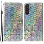 Til Samsung Galaxy A54 5G PU Læder Dazzling Flower Pattern Stødsikkert Pung Etui Stativ Magnetisk Lukning Flip Telefoncover med Rem